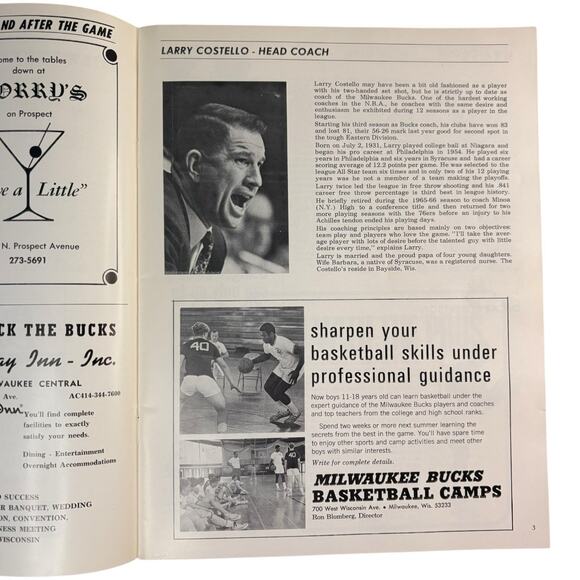 1971 Milwaukee Bucks VS San Francisco Warriors NBA Basketball Playoff Program